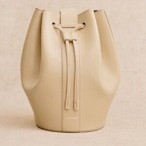 Sezane NEW Marcel Bucket Bag Smooth Sand Cream Color